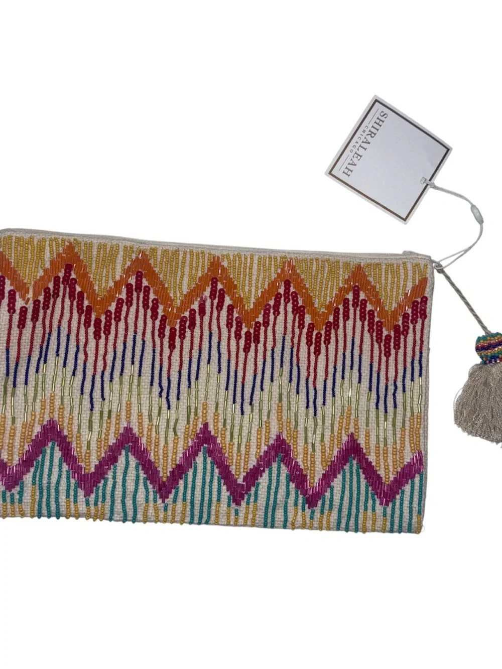 NWT Shiraleah Beaded Colorful Zip Pouch